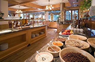 Rich breakfast buffet